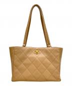 CHANELシャネル）の古着「Matelassé Chain Tote Bag マトラッセ チェーン トートバッグ/AS3537」｜ベージュ