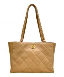CHANEL（シャネル）の古着「Matelassé Chain Tote Bag マトラッセ チェーン トートバッグ/AS3537」｜ベージュ