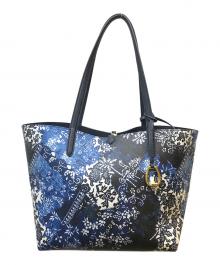 LAUREN RALPH LAUREN（ローレンラルフローレン）の古着「フラワー柄トートバッグ」｜ブルー