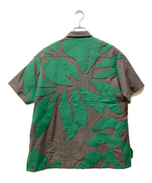 sacai（サカイ）sacai (サカイ) Floral Embroidered Patch Suiting Shirt グレー×グリーン サイズ:SIZE 1の古着・服飾アイテム