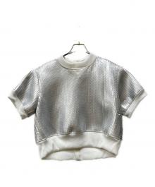 sacai（サカイ）の古着「クロップドスパンコールプルオーバー」｜ホワイト