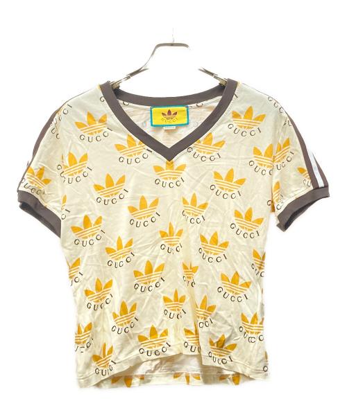 adidas（アディダス）adidas (アディダス) GUCCI (グッチ) Trefoil Print T-Shirt ベージュ サイズ:SIZE Sの古着・服飾アイテム