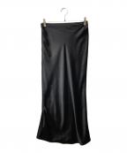 Plageプラージュ）の古着「SATIN Fluid スカート」｜ブラック