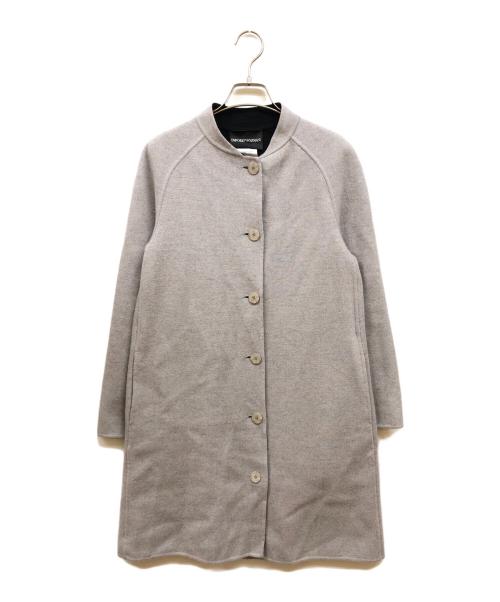 EMPORIO ARMANI（エンポリオ アルマーニ）EMPORIO ARMANI (エンポリオアルマーニ) ノーカラーコート グレー サイズ:38の古着・服飾アイテム