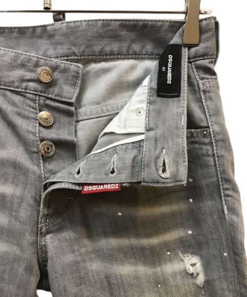 DSQUARED2（ディースクエアード）DSQUARED2 (ディースクエアード) スキニーデニムパンツ グレー サイズ:42の古着・服飾アイテム