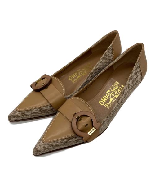 Salvatore Ferragamo（サルヴァトーレ フェラガモ）Salvatore Ferragamo (サルヴァトーレ フェラガモ) ヒールパンプス ブラウン サイズ:4の古着・服飾アイテム