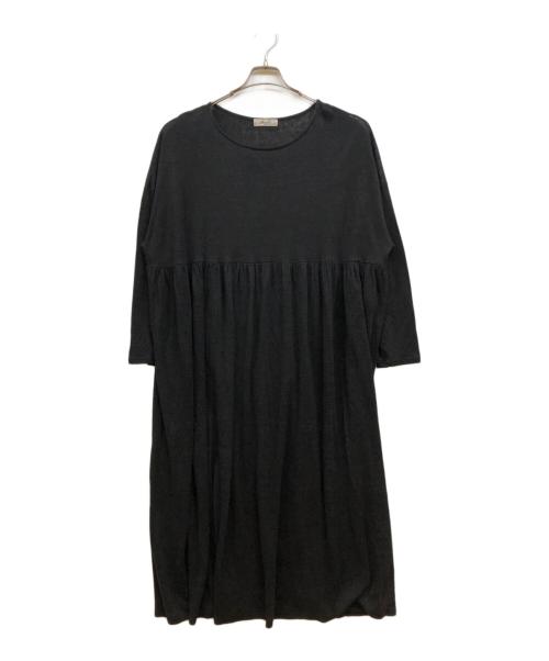 ICHI Antiquites（イチアンティークス）ichi antiquites (イチアンティークス) リネンニットワンピース ブラック サイズ:未記入の古着・服飾アイテム
