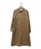 Mademoiselle NON NONマドモアゼルノンノン）の古着「カシミヤ混コーデュロイシャツワンピース」｜ベージュ