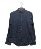 Paul Smith COLLECTIONポールスミス コレクション）の古着「袖裏柄リネンシャツ」｜ネイビー