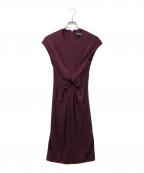 Salvatore Ferragamoサルヴァトーレ フェラガモ）の古着「フロントリボンワンピース」｜ボルドー
