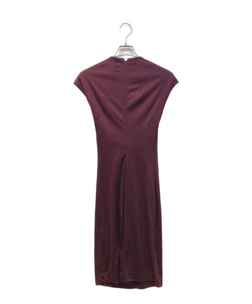 Salvatore Ferragamo（サルヴァトーレ フェラガモ）Salvatore Ferragamo (サルヴァトーレ フェラガモ) フロントリボンワンピース ボルドー サイズ:Mの古着・服飾アイテム