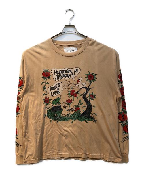 STORY mfg（ストーリーエムエフジー）STORY MFG (ストーリーエムエフジー) ロングスリーブカットソー ベージュ サイズ:XLの古着・服飾アイテム