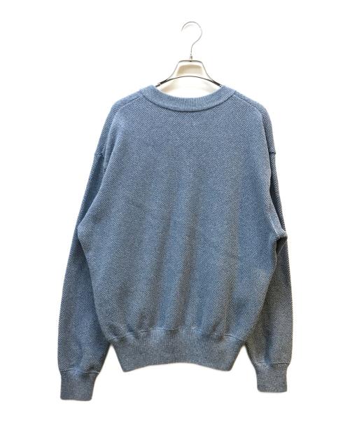 crepuscule（クレプスキュール）crepuscule (クレプスキュール) Moss Stitch V Pullover ブルー サイズ:2の古着・服飾アイテム
