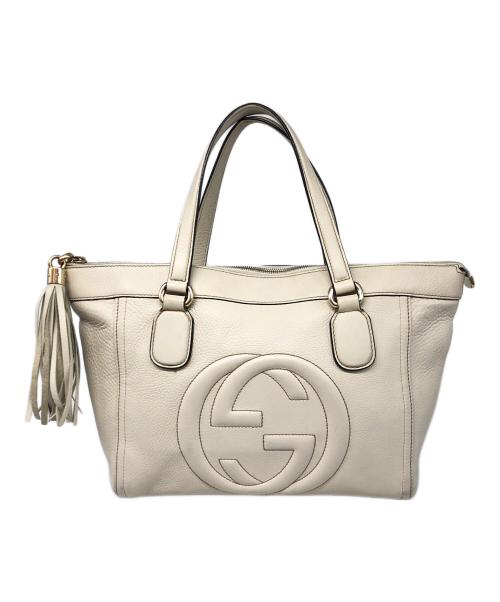 GUCCI（グッチ）GUCCI (グッチ) ハンドバッグ アイボリーの古着・服飾アイテム