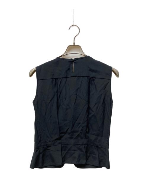 LOUIS VUITTON（ルイ ヴィトン）LOUIS VUITTON (ルイ ヴィトン) フリルノースリーブブラウス ブラック サイズ:Mの古着・服飾アイテム