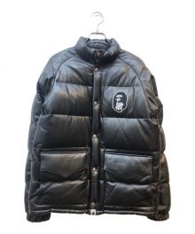 A BATHING APE×UNDEFEATED（ア ベイシング エイプ×アンディフィーテッド）の古着「シープレザーダウンジャケット」｜ブラック