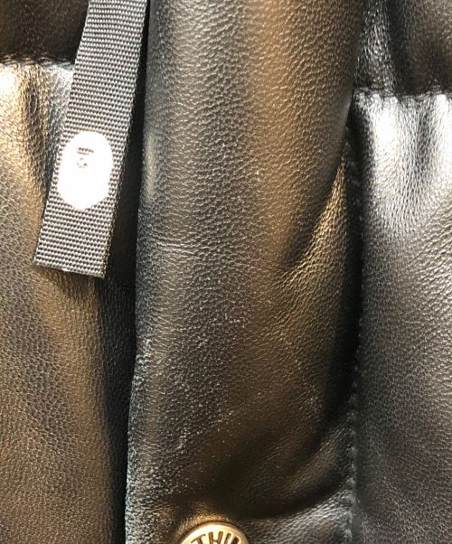 A BATHING APE（ア ベイシング エイプ）A BATHING APE (アベイシングエイプ) UNDEFEATED (アンディフィーテッド) シープレザーダウンジャケット ブラック サイズ:Lの古着・服飾アイテム