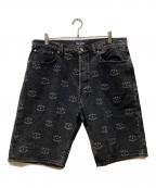 BORN X RAISEDボーン レイズド）の古着「デニムハーフパンツ」｜ブラック