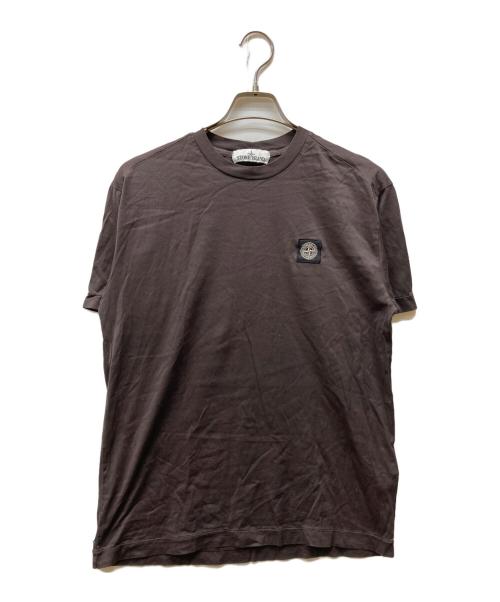 STONE ISLAND（ストーンアイランド）STONE ISLAND (ストーンアイランド) COMPASS LOGO PATCH CREW NECK TEE ブラウン サイズ:Mの古着・服飾アイテム