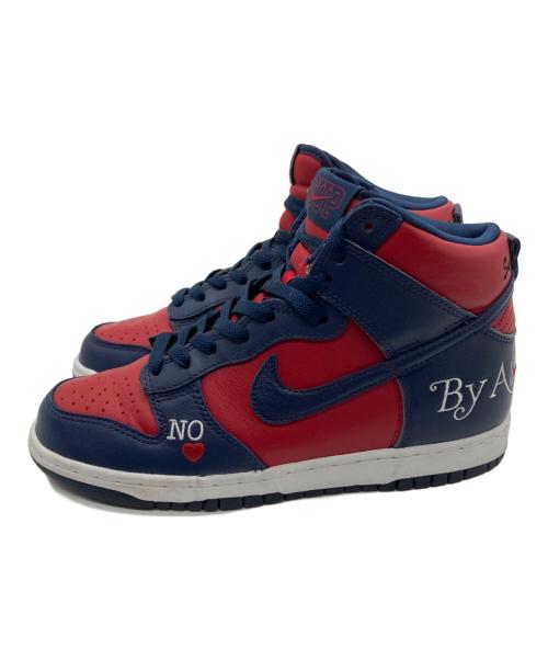 NIKE SB（ナイキエスビー）NIKE SB (ナイキエスビー) Supreme (シュプリーム) Dunk High By Any Means レッド サイズ:24cmの古着・服飾アイテム
