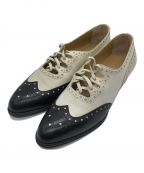 HERMESエルメス）の古着「バイカラーギリーシューズ」｜ホワイト