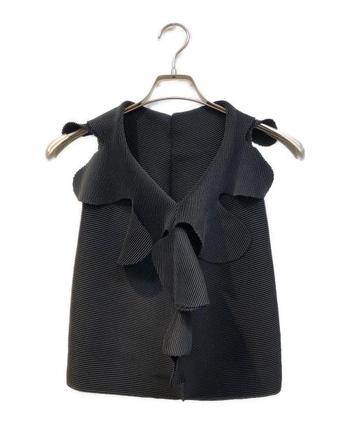 me ISSEY MIYAKE（ミーイッセイ ミヤケ）me ISSEY MIYAKE (ミーイッセイ ミヤケ) プリーツカットソー ブラック サイズ:記載なしの古着・服飾アイテム