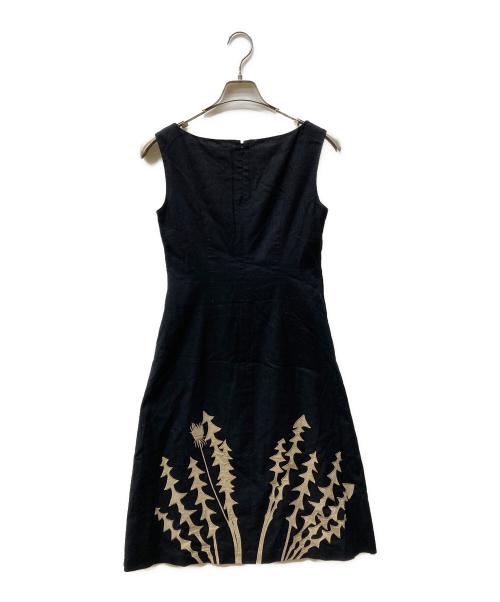 Sybilla（シビラ）Sybilla (シビラ) コットンリネン刺繍ノースリーブワンピース ブラック サイズ:Mの古着・服飾アイテム