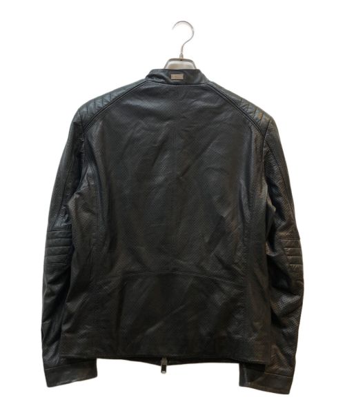 HUGO BOSS（ヒューゴ ボス）HUGO BOSS (ヒューゴ ボス) Mercedes Benz (メルセデスベンツ) シングルライダースレザージャケット ブラック サイズ:Lの古着・服飾アイテム
