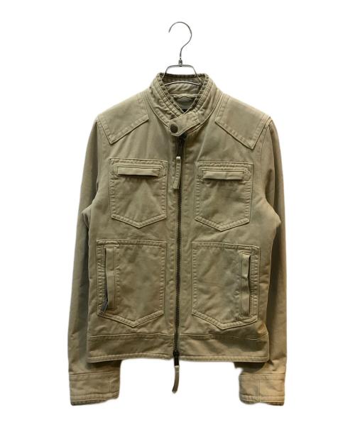 DSQUARED2（ディースクエアード）DSQUARED2 (ディースクエアード) ライダースジャケット ベージュ サイズ:Lの古着・服飾アイテム