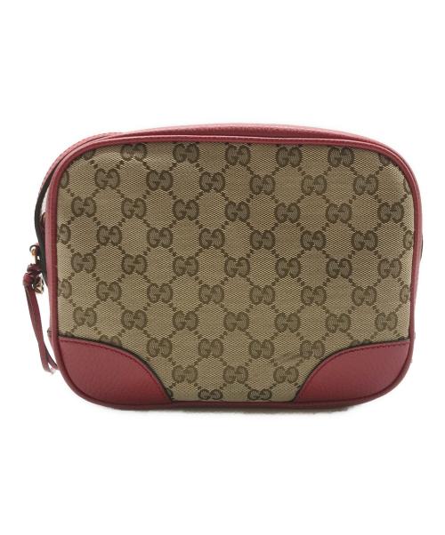 GUCCI（グッチ）GUCCI (グッチ) ショルダーバッグ ベージュ×レッドの古着・服飾アイテム