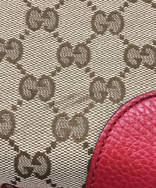 GUCCI（グッチ）GUCCI (グッチ) ショルダーバッグ ベージュ×レッドの古着・服飾アイテム