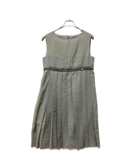 FOXEY NEWYORK（フォクシーニューヨーク）FOXEY NEWYORK (フォクシーニューヨーク) プリーツワンピース グレー サイズ:記載なしの古着・服飾アイテム