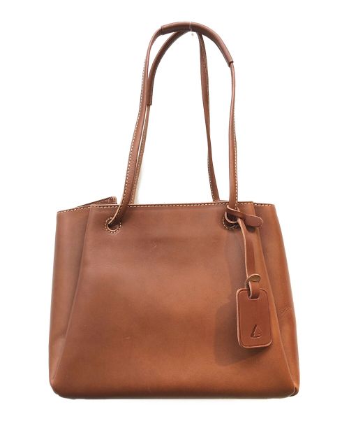 土屋鞄（ツチヤカバン）土屋鞄 (ツチヤカバン) ギャザーレザートートバッグ ブラウンの古着・服飾アイテム