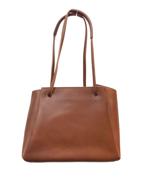 土屋鞄（ツチヤカバン）土屋鞄 (ツチヤカバン) ギャザーレザートートバッグ ブラウンの古着・服飾アイテム