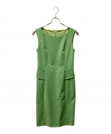 FOXEY NEWYORK（フォクシーニューヨーク）の古着「ストレッチペプラムバックジップワンピース」｜グリーン