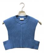 HYKEハイク）の古着「WIDE RIBBED CROPPED VEST」｜ブルー