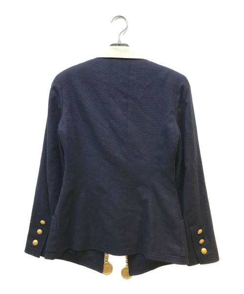 CHANEL（シャネル）CHANEL (シャネル) チェーンベルトダブルスカートセットアップ ネイビー サイズ:38の古着・服飾アイテム