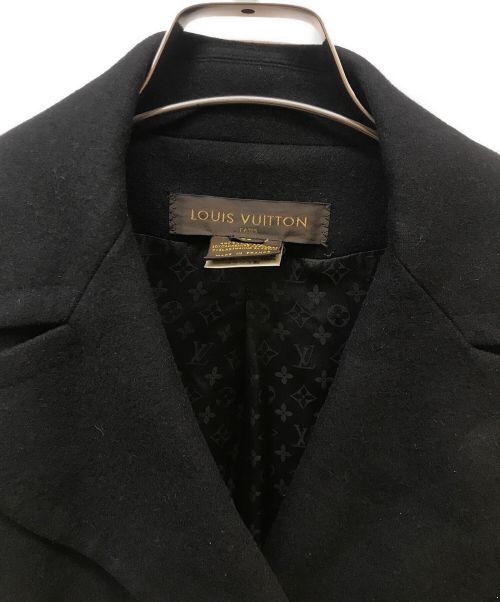 LOUIS VUITTON（ルイ ヴィトン）LOUIS VUITTON (ルイ ヴィトン) アンゴラ/カシミアブレンドショートコート ブラック サイズ:36の古着・服飾アイテム