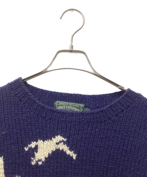 POLO COUNTRY（ポロカントリー）POLO COUNTRY (ポロカントリー) ハンドメイドニット ネイビー サイズ:Lの古着・服飾アイテム