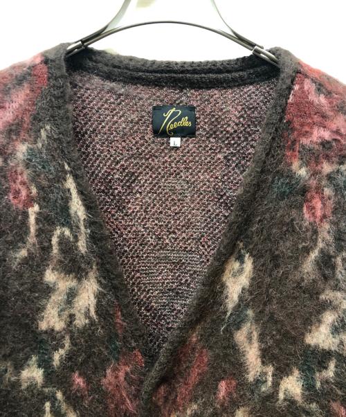 Needles（ニードルズ）Needles (ニードルズ) Mohair Cardigan レッド×ブラウン サイズ:Lの古着・服飾アイテム