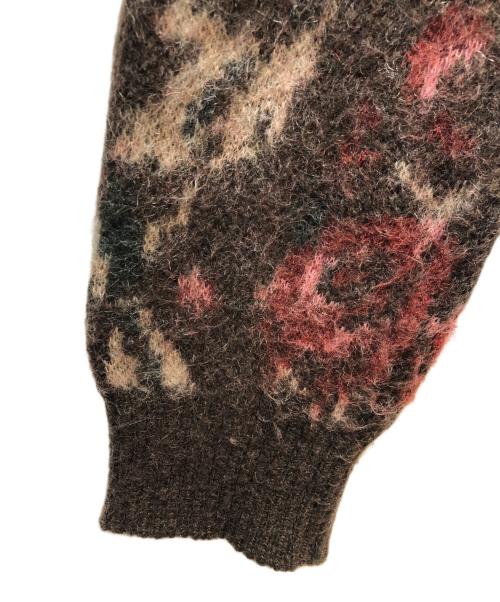 Needles（ニードルズ）Needles (ニードルズ) Mohair Cardigan レッド×ブラウン サイズ:Lの古着・服飾アイテム