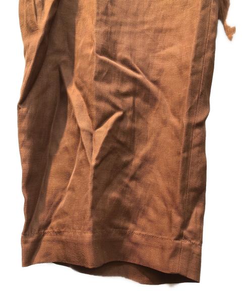 STUDIO NICHOLSON（スタジオ ニコルソン）STUDIO NICHOLSON (スタジオ ニコルソン) スラブリネンビスコース ワイドパンツ ブラウンの古着・服飾アイテム
