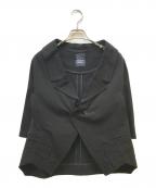 LIMI feuリミフゥ）の古着「変形 ショート丈 ダブル ジャケット」｜ブラック