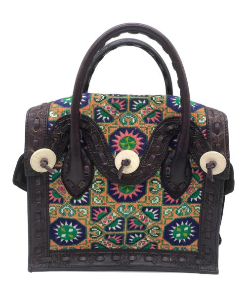 Carving Tribes（カービングトライブス）CARVING TRIBES (カービングトライブス) カービングハンドバッグ パープルの古着・服飾アイテム