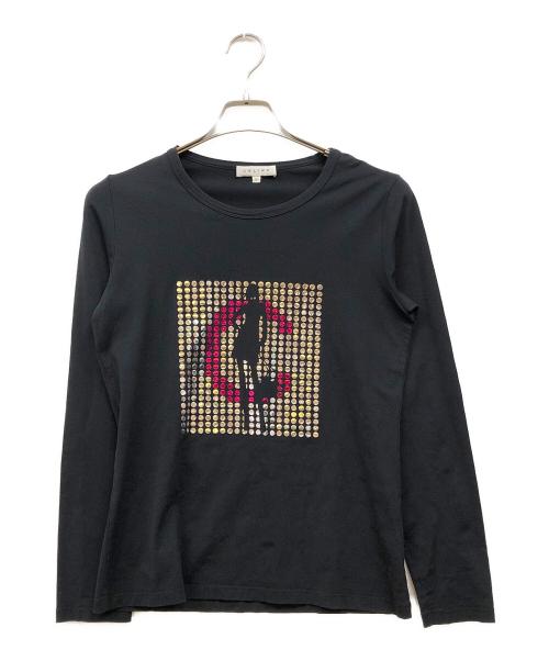 CELINE（セリーヌ）CELINE (セリーヌ) スパンコールロングスリーブカットソー ブラック サイズ:Ⅼの古着・服飾アイテム