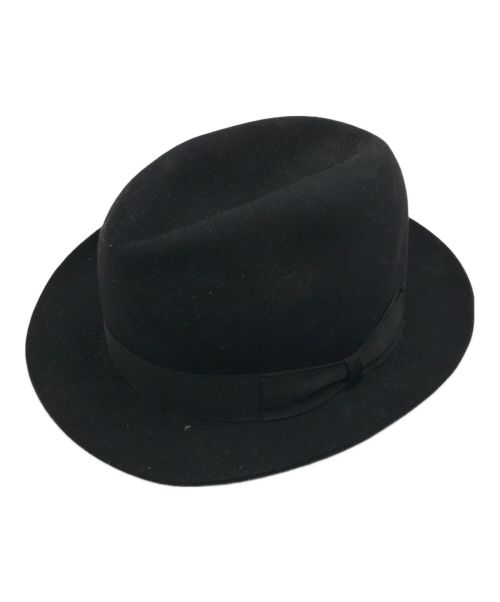 BORSALINO（ボルサリーノ）BORSALINO (ボルサリーノ) ラビットファー中折れハット ブラックの古着・服飾アイテム