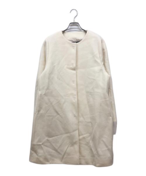 NOLLEY'S sophi（ノーリーズソフィー）NOLLEY'S sophi (ノーリーズソフィー) KIWI LAMBノーカラーコート ホワイト サイズ:M 未使用品の古着・服飾アイテム