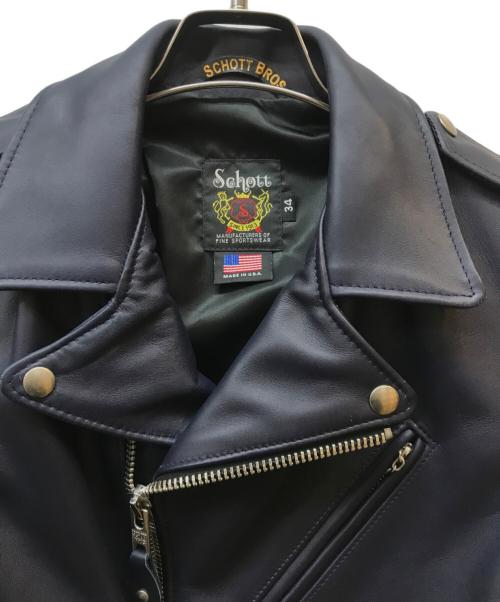 Schott（ショット）Schott (ショット) SATAIN LINING RIDERS ブルー サイズ:34の古着・服飾アイテム