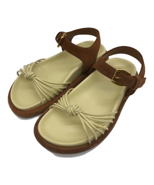 J&M DAVIDSON（ジェイ＆エム デヴィッドソン）J&M DAVIDSON (ジェイ＆エム デヴィッドソン) Noble (ノーブル) 別注STRAPPY KNOTTED SANDAL ブラウン サイズ:36の古着・服飾アイテム