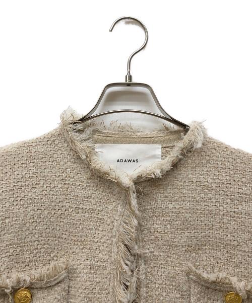 ADAWAS（アダワス）ADAWAS (アダワス) ツイードニットジャケット ベージュ サイズ:FREEの古着・服飾アイテム